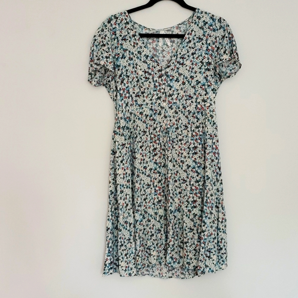 Seraphine Turquoise Ditsy Floral Maternity Dress Size 6